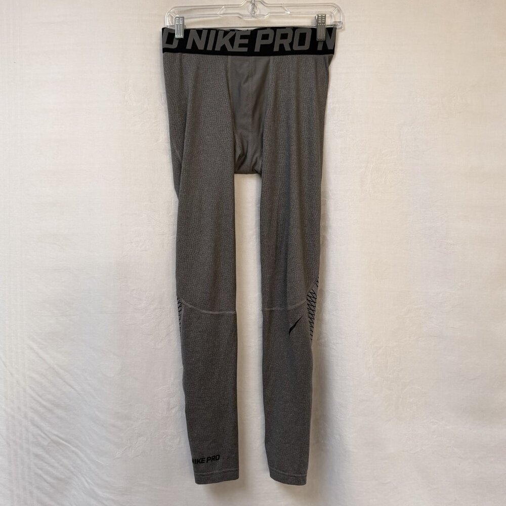 Nike Pro Dri Fit Compression Pants Mens Medium Gray Training Sports Gym Athletic